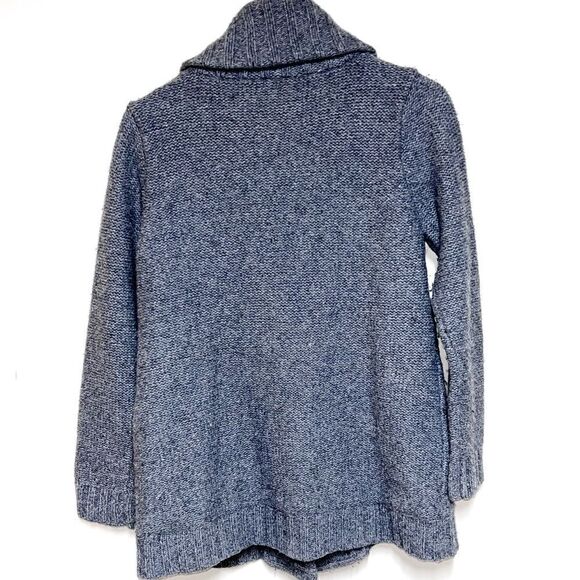 A Pea in the Pod Fisherman Cable Knit Lined Lambswool Grey Sweater Cardigan Sz S - Picture 2 of 5